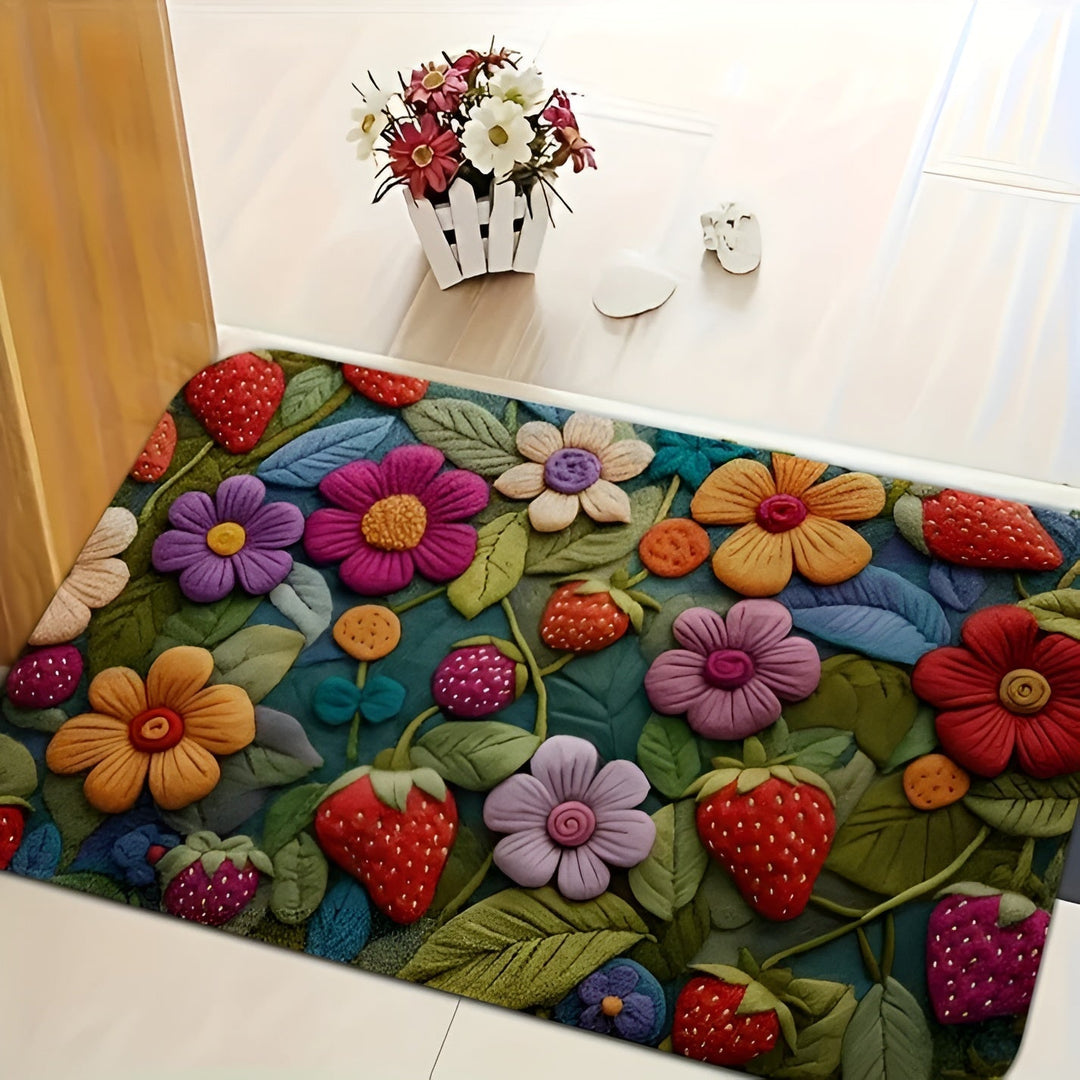 Tapis de sol 3D Florina | Surface douce comme le cachemire | Antidérapant & facile d'entretien | Pour salle de bain & entrée