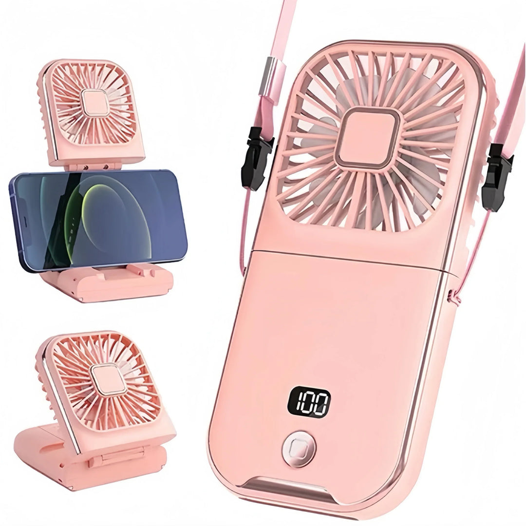 Luftigo Ventilateur USB Portable | Affichage Numérique | Fonction de Rotation Inversée & Modes de Vent Multiples | Compact & Rechargeable