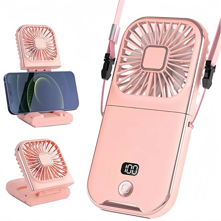 Luftigo Ventilateur USB Portable | Affichage Numérique | Fonction de Rotation Inversée & Modes de Vent Multiples | Compact & Rechargeable