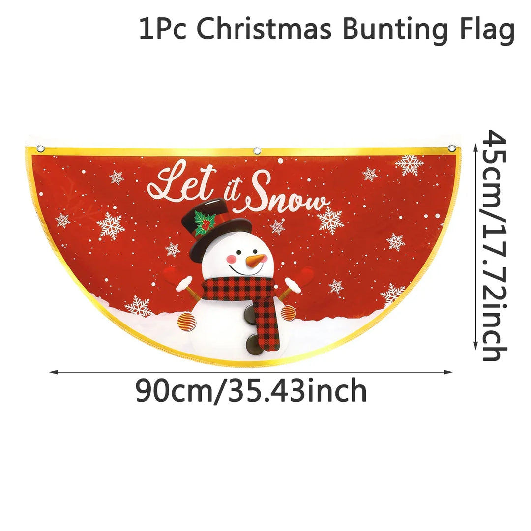 Bannière de Noël Festona en Demi-Cercle | Extérieur & Intérieur | Résistante aux Intempéries & Réutilisable | Noël & Nouvel An 2026