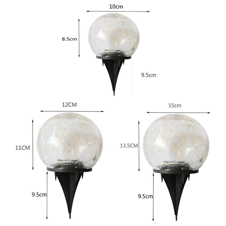 Lumora Lampe de Jardin Solaire | Lumière LED Blanc Chaud | Automatique & Étanche IP65 | Design en Verre Brisé