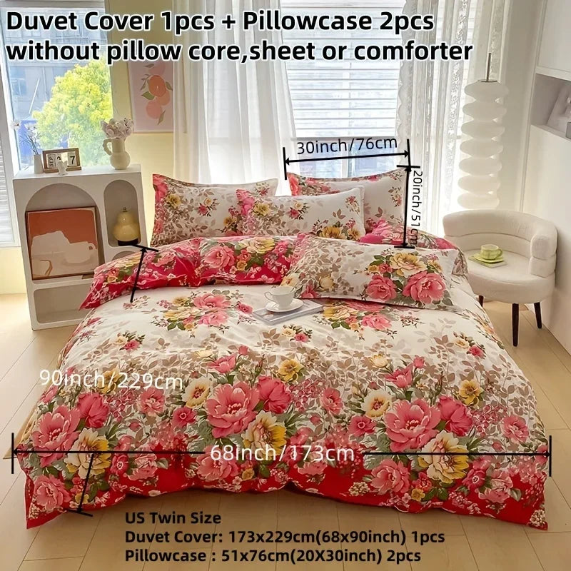 Ensemble de literie Floralis | 3 pièces | Microfibre | Imprimé floral & design réversible