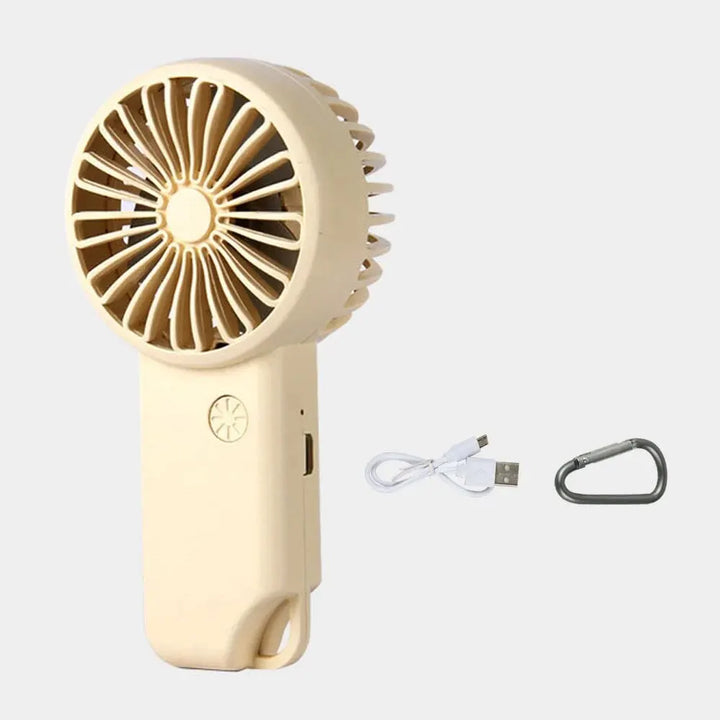 Brisola Mini Ventilateur à Main avec Chargement USB | 3 Vitesses & Affichage LED | Ventilateur Portable à Batterie pour Bureau, Voyage & Sport