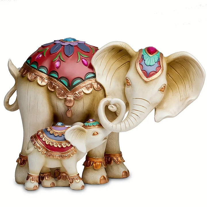 Sculpture Elevaria | Sculpture d'Éléphant | Mère & Enfant | Figurine en Résine pour Jardin & Décoration Intérieure | Symbole de l'Amour