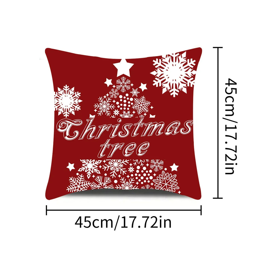 Housse de coussin de Noël Lunavia | Impression 2D | Design Père Noël | 45×45 cm | Décoration de Noël festive & idée cadeau
