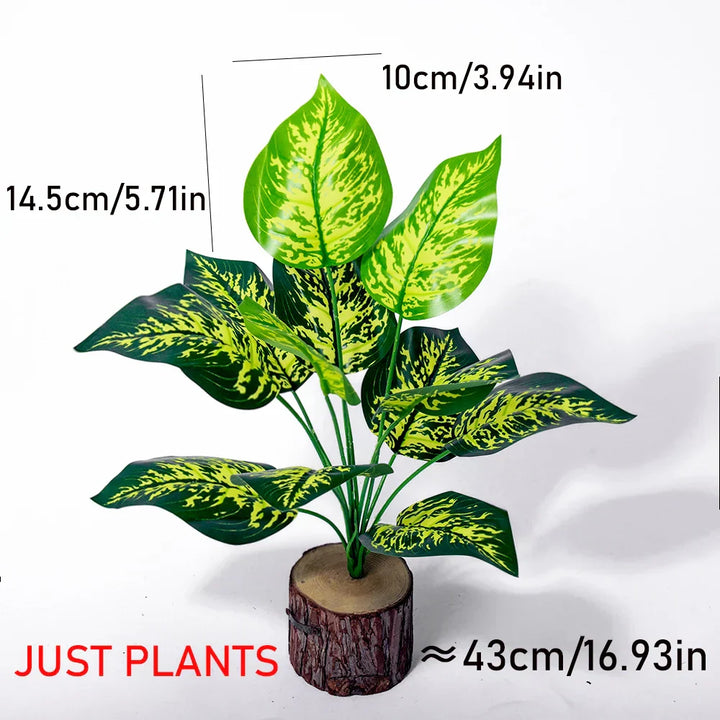 EverTropica Monstera Plante Monstera Artificielle | 43 cm | 12 Branches | Feuilles Décoratives Tropicales pour Maison & Jardin