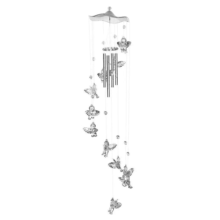 Carillon Klangverve "Luftkuss" | Carillons romantiques avec papillon & cloche | 55 cm Décoration en métal pour jardin, balcon & fenêtre