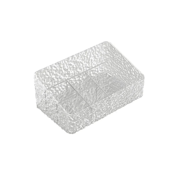 Boîte Organisatrice de Maquillage ClaryLux | Design Ondes d'Eau | Grande Capacité | Forme Trapézoïdale Ouverte