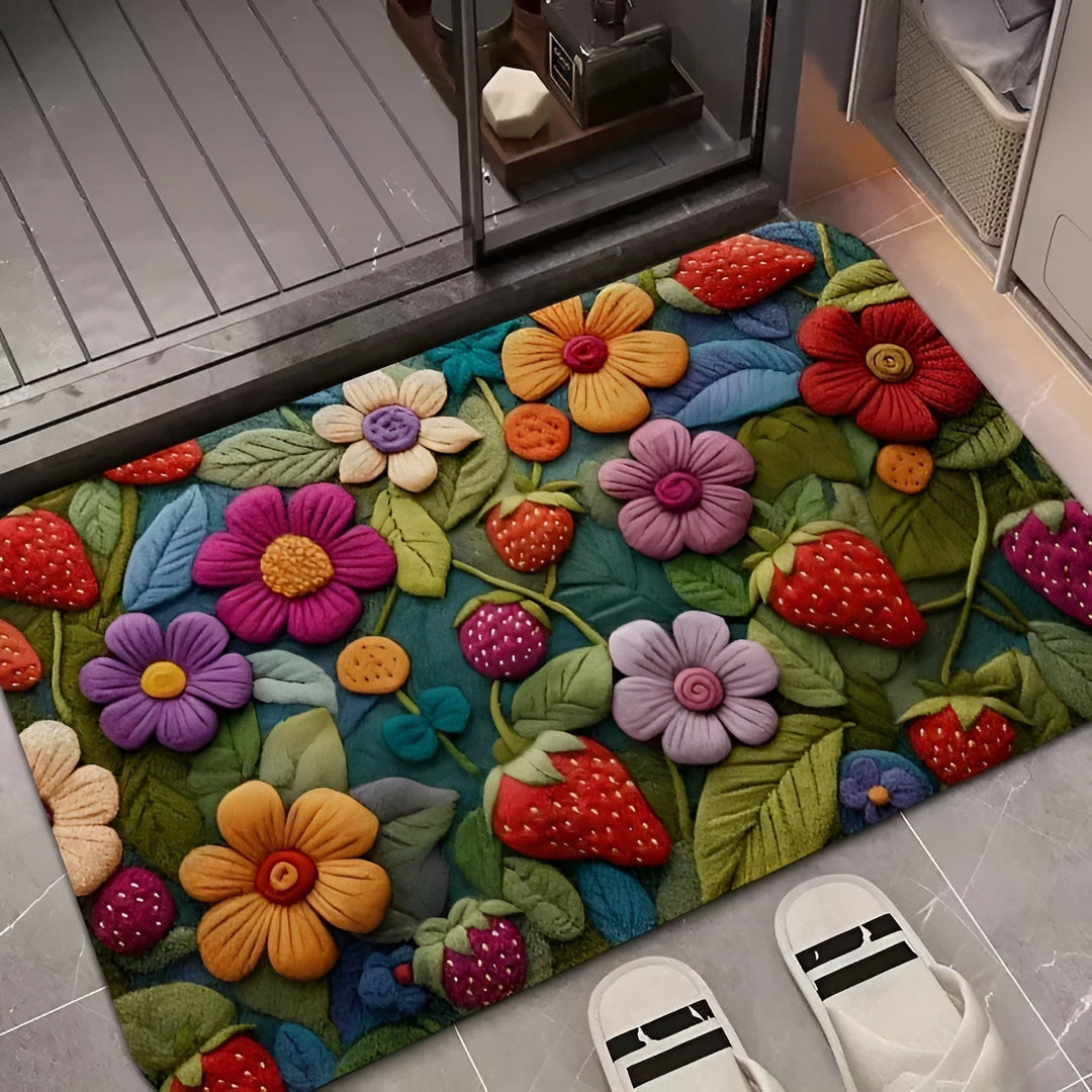 Tapis de sol 3D Florina | Surface douce comme le cachemire | Antidérapant & facile d'entretien | Pour salle de bain & entrée