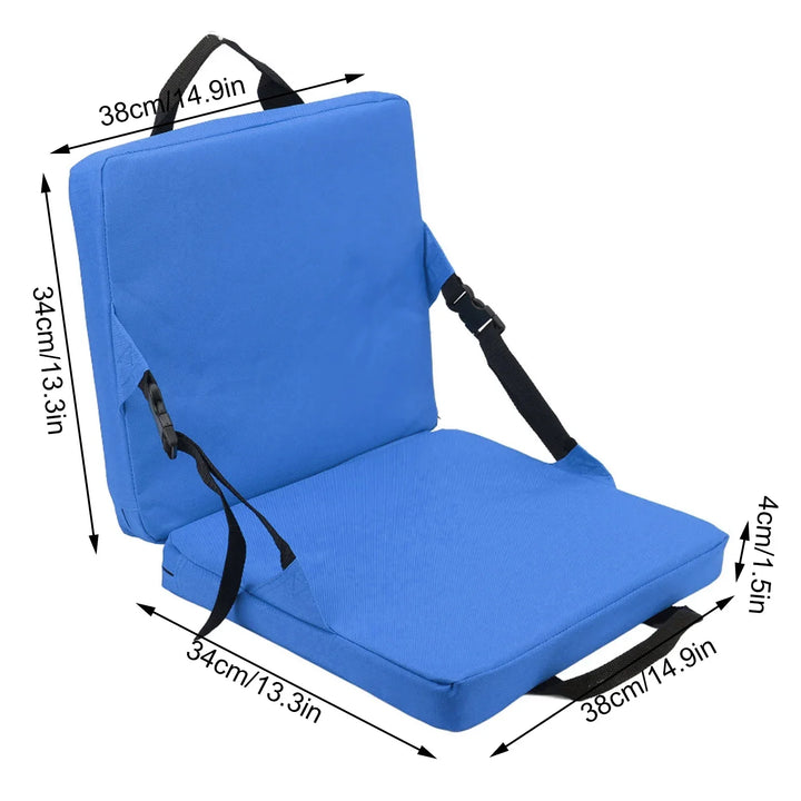 SITPURE Chaise pliante avec dossier | Coussin de siège rembourré | Compacte et confortable pour le stade, la plage et le parc