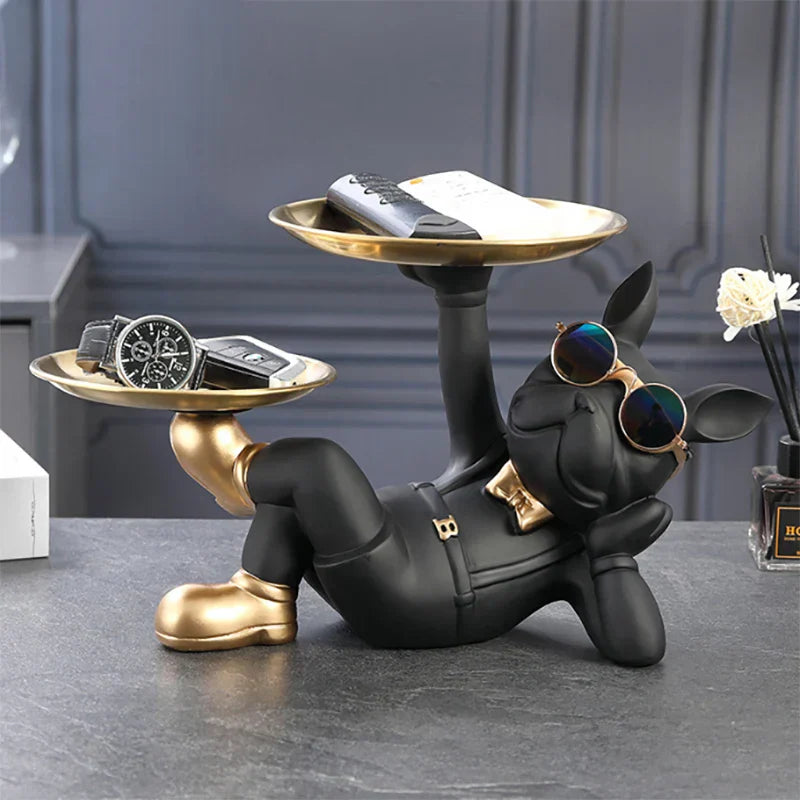 Figurine décorative Bulldog Bravetto UrbanBulldog | Sculpture de Bulldog cool en résine | 33×19,5×20 cm | Accessoire de maison & idée cadeau pour les amoureux des chiens