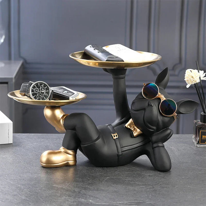 Figurine décorative Bulldog Bravetto UrbanBulldog | Sculpture de Bulldog cool en résine | 33×19,5×20 cm | Accessoire de maison & idée cadeau pour les amoureux des chiens