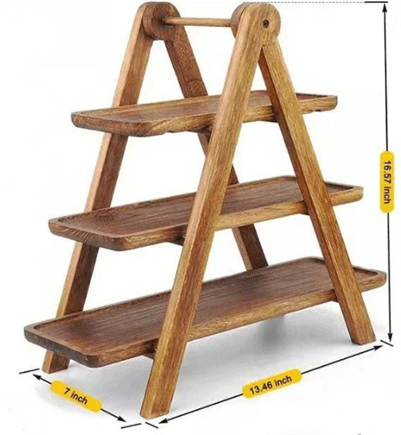 NaturServe Plateau en Bois | Plateau Décoratif pour Fruits & Casse-Croûte | Parfait pour la Cuisine & le Salon | 30 × 20 × 3 cm