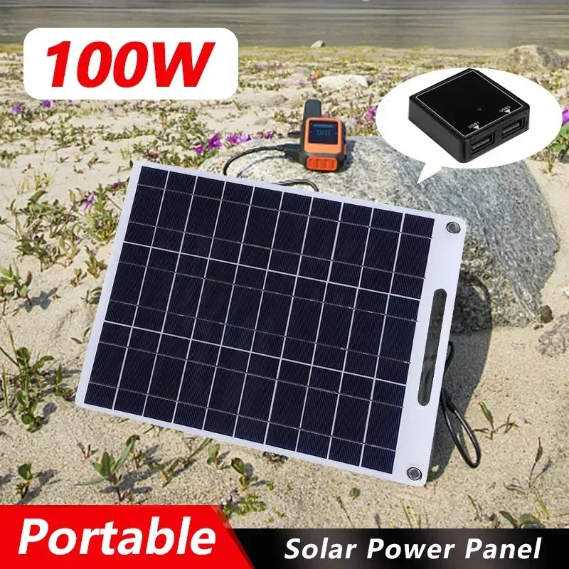 Panneau solaire portable SOLVION Charge 100W | 5V | Double USB | Étanche | Extérieur & Camping