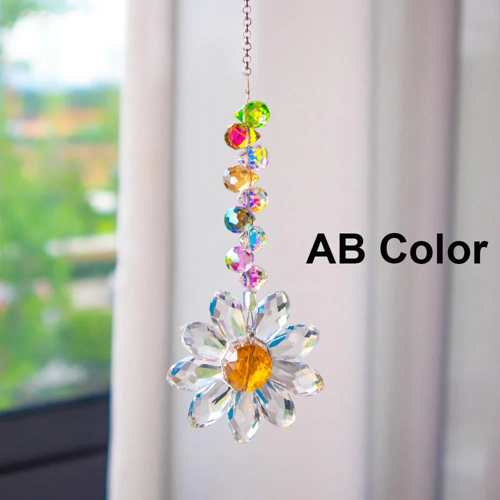 Attrape-lumière Kristall-Suncatcher LumiMargarita | Attrapeur de pluie K9-Daisy | Décoration de fenêtre et de jardin | 32 cm | Idée cadeau pour la maison