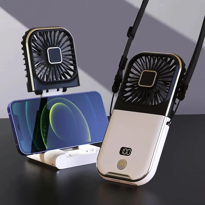Luftigo Ventilateur USB Portable | Affichage Numérique | Fonction de Rotation Inversée & Modes de Vent Multiples | Compact & Rechargeable