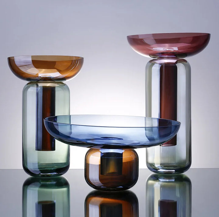 Aurelia | Vase en verre avec dégradé de couleurs | Amovible & Moderne | Pour fleurs coupées & fleurs artificielles