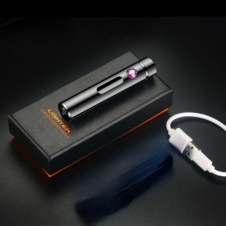 Voltrino Zylinder-USB-Feuerzeug | Technologie à double arc | Rechargeable & Résistant au vent | Élégant boîtier en métal pour hommes