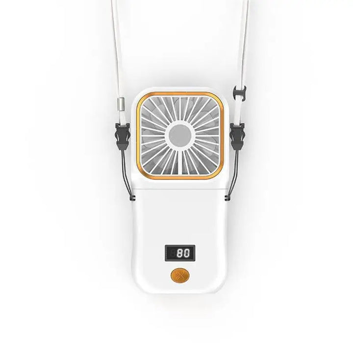 Airlio Ventilateur USB Pliable 3000mAh | Refroidisseur d'air à 4 vitesses | Ventilateur à main, de table & de cou | Fonction Powerbank | Pivote à 180°