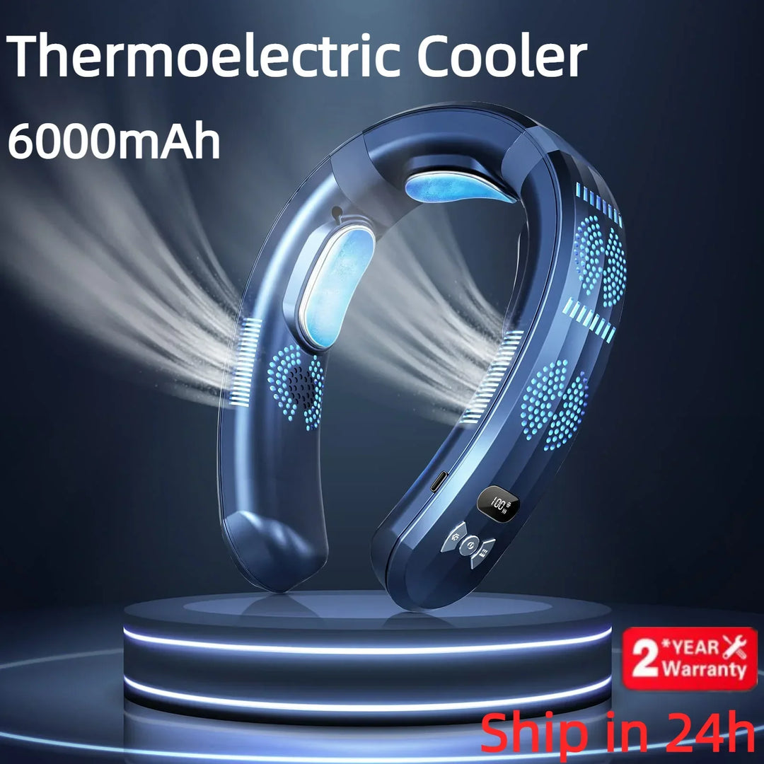 ClimaHalo Climatisation Portable pour le Cou 2025 | Refroidissement, Ventilation & Chauffage 3-en-1 | Rechargeable par USB | Batterie de 6000mAh | Pour l'Été & l'Hiver