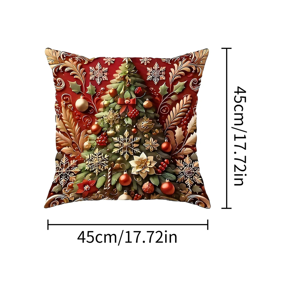 Housse de coussin de Noël Lunavia | Impression 2D | Design Père Noël | 45×45 cm | Décoration de Noël festive & idée cadeau