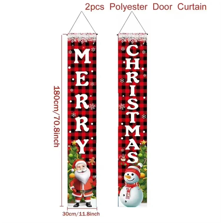 Bannière de porte de Noël | Écriture Joyeux Noël | Décoration suspendue pour la maison | Décoration de porte festive 2025/2026