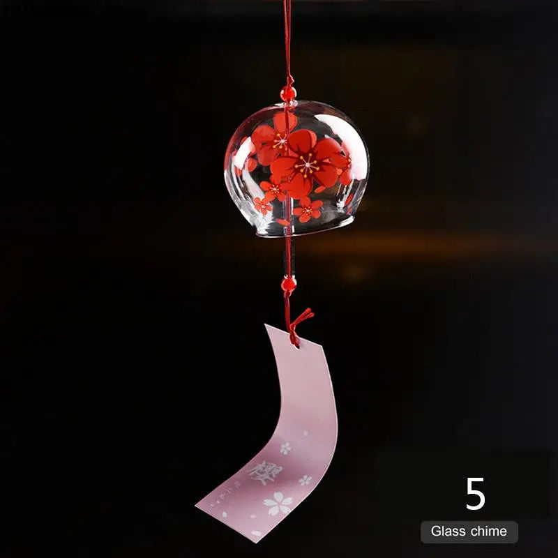 Cloche à vent en verre Hanabira | Style japonais | Son clair & pendentif décoratif | Fait à la main