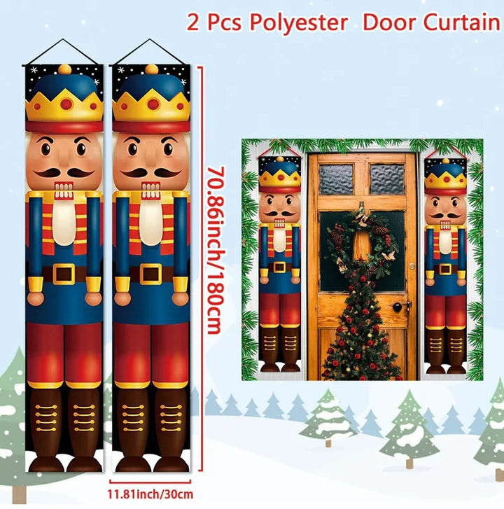 Bannière de porte de Noël | Écriture Joyeux Noël | Décoration suspendue pour la maison | Décoration de porte festive 2025/2026