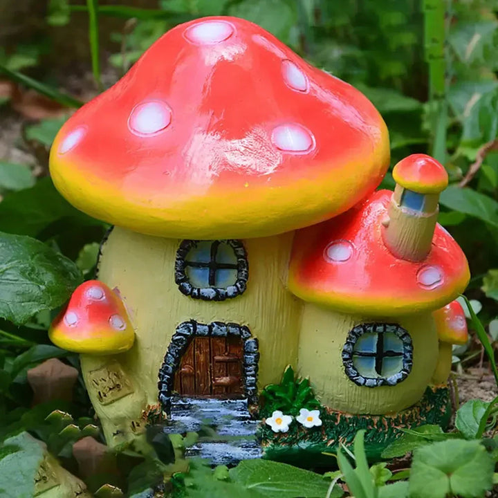 MycoFairy Home | Maison de champignon miniature | Figurine en résine | Décoration de jardin féerique & Terrarium | Fait main