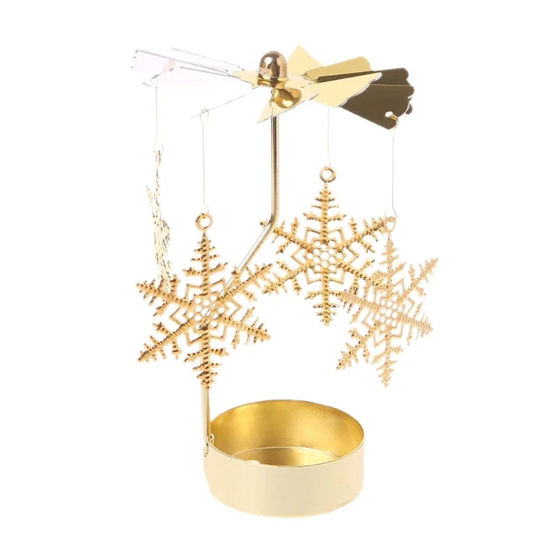 Bougeoir Rotatif | Métal 13×8 cm | Décoration de Noël & de Table | Idée Cadeau