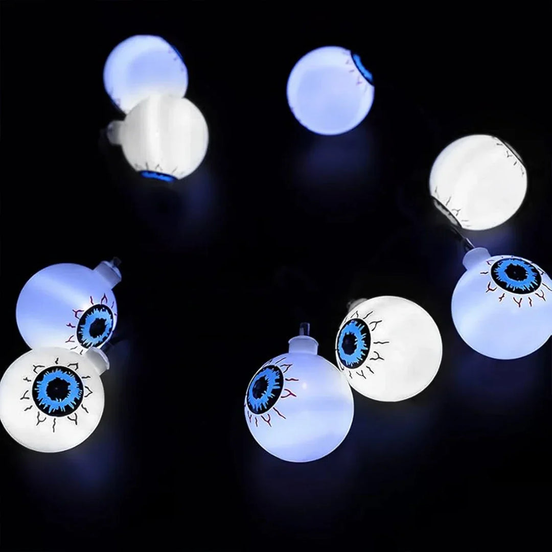 Guirlande LED Halloween CreepyEyes | 20 LED Globes Oculaires | Pour Maison, Jardin & Fête