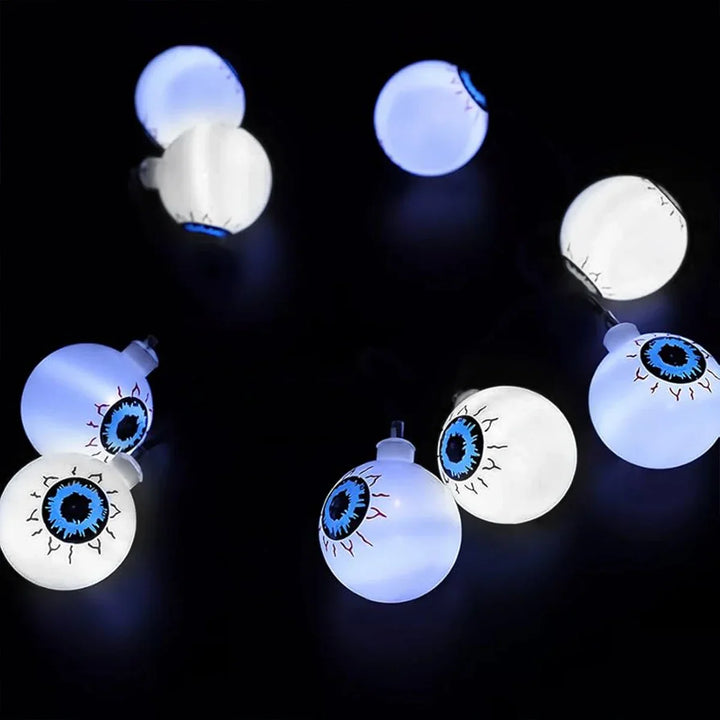 Guirlande LED Halloween CreepyEyes | 20 LED Globes Oculaires | Pour Maison, Jardin & Fête