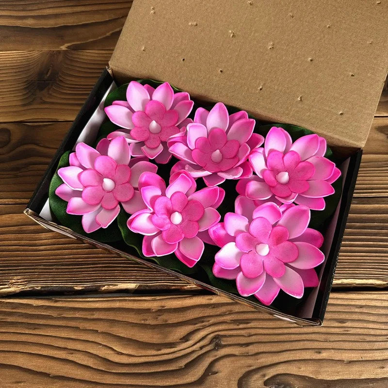 Lampe Lotus Flottante LUMILYA | Capteur d'eau LED | Lumière Blanc Chaud | Pour Étang, Jardin & Fêtes