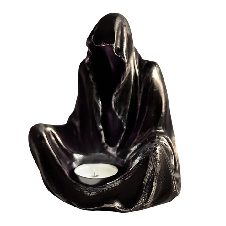 Noctura Porte-Tealight Fantôme | Décoration Halloween & Support de Bougie | Figurine en Résine Fantôme Sans Visage | 15×12×10,5 cm