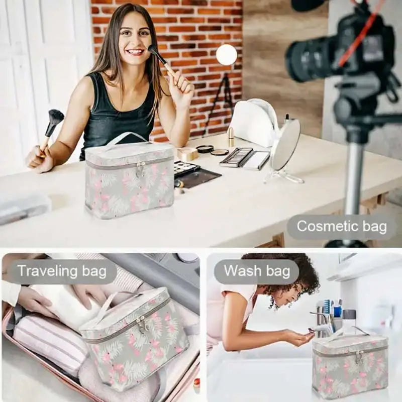 Trousse de maquillage Bellavie XL | Résistante à l'eau & Portable | Grande capacité | Tissu Oxford résistant