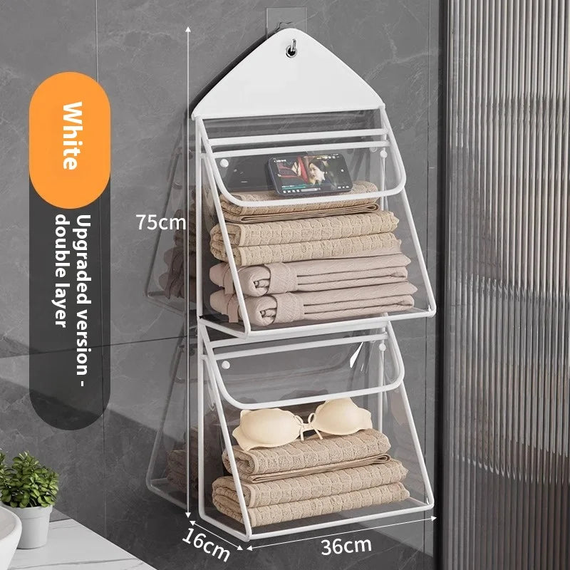 Organisateur suspendu ClarityBag | Imperméable & Transparent | Grande Capacité | Rangement Salle de Bain & Cosmétique