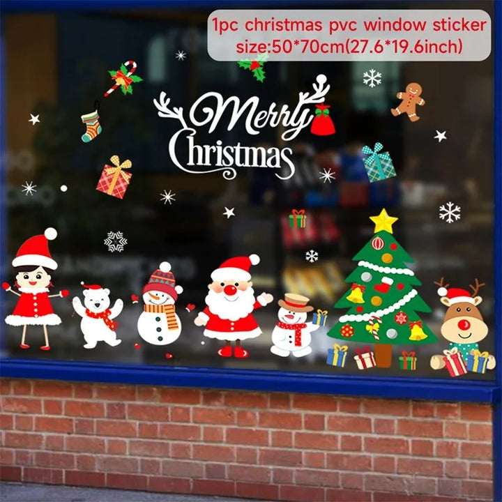 Autocollants de fenêtre de Noël Festivia | Décoration murale et de fenêtre « Joyeux Noël » | Autocollants de Noël amovibles pour la maison | Idées de décoration et de cadeau 2024–2025
