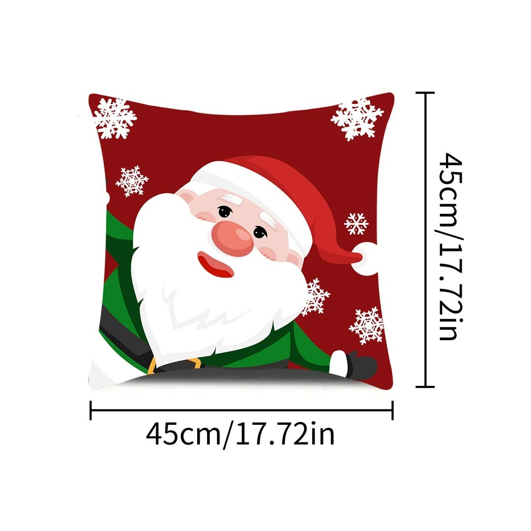 Housse de coussin de Noël Lunavia | Impression 2D | Design Père Noël | 45×45 cm | Décoration de Noël festive & idée cadeau