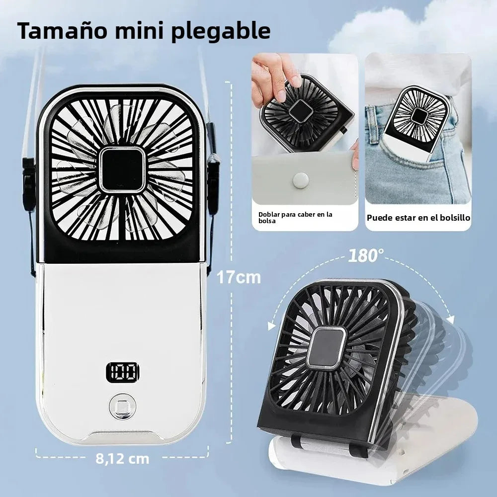 Luftigo Ventilateur USB Portable | Affichage Numérique | Fonction de Rotation Inversée & Modes de Vent Multiples | Compact & Rechargeable