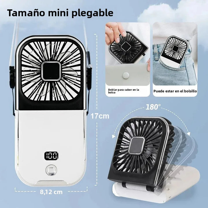 Luftigo Ventilateur USB Portable | Affichage Numérique | Fonction de Rotation Inversée & Modes de Vent Multiples | Compact & Rechargeable