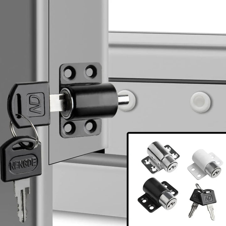 Système de sécurité pour fenêtres et portes SecuLino SlideLock | Sécurité enfant & protection contre les effractions pour portes coulissantes et battantes | Avec 2 clés | Alliage d'aluminium