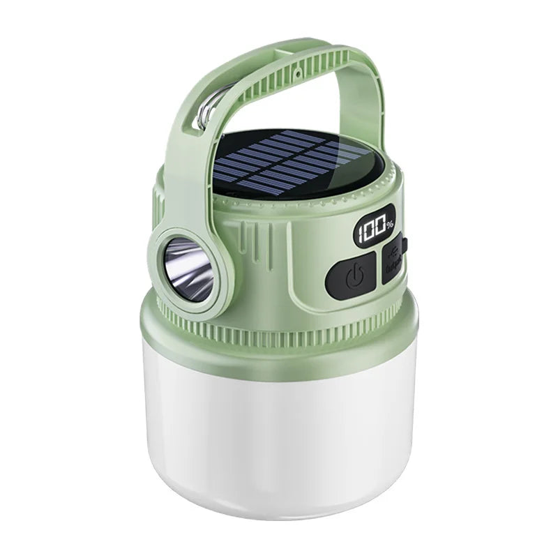 Luminatra Lampe de Camping Solaire à LED | Rechargeable & Étanche | 6 Modes de Lumière | Pour l'Outdoor, Urgences & Voyages
