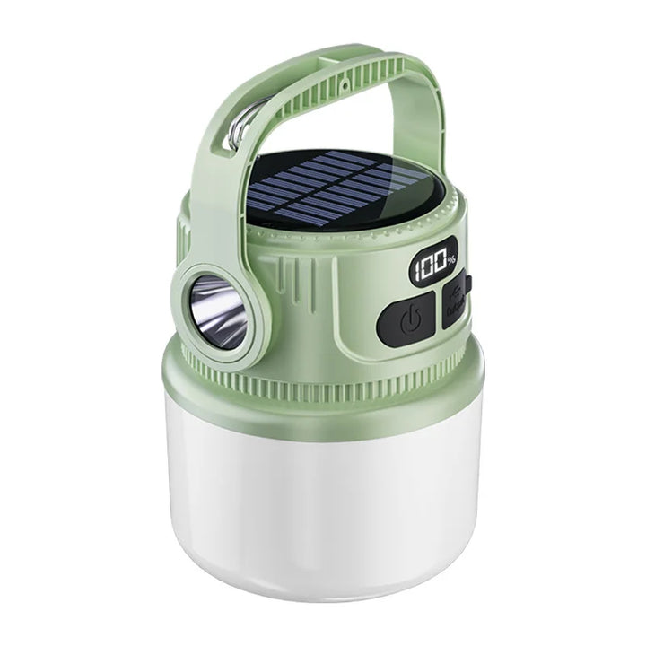 Luminatra Lampe de Camping LED Solaire | Rechargeable & Étanche | 6 Modes de Lumière | Pour Activités de Plein Air, Urgences & Voyages