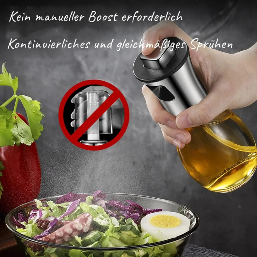 CulinaMist Pro  Pulvérisateur d'huile 200 ml | Brume fine & buse améliorée | Pour huile, vinaigre & jus de citron | Acier inoxydable & verre