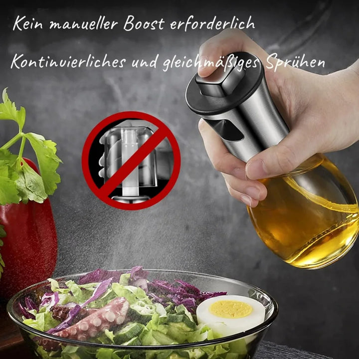 CulinaMist Pro  Pulvérisateur d'huile 200 ml | Brume fine & buse améliorée | Pour huile, vinaigre & jus de citron | Acier inoxydable & verre