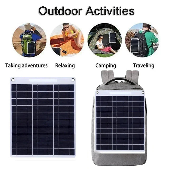 Panneau solaire portable SOLVION Charge 100W | 5V | Double USB | Étanche | Extérieur & Camping