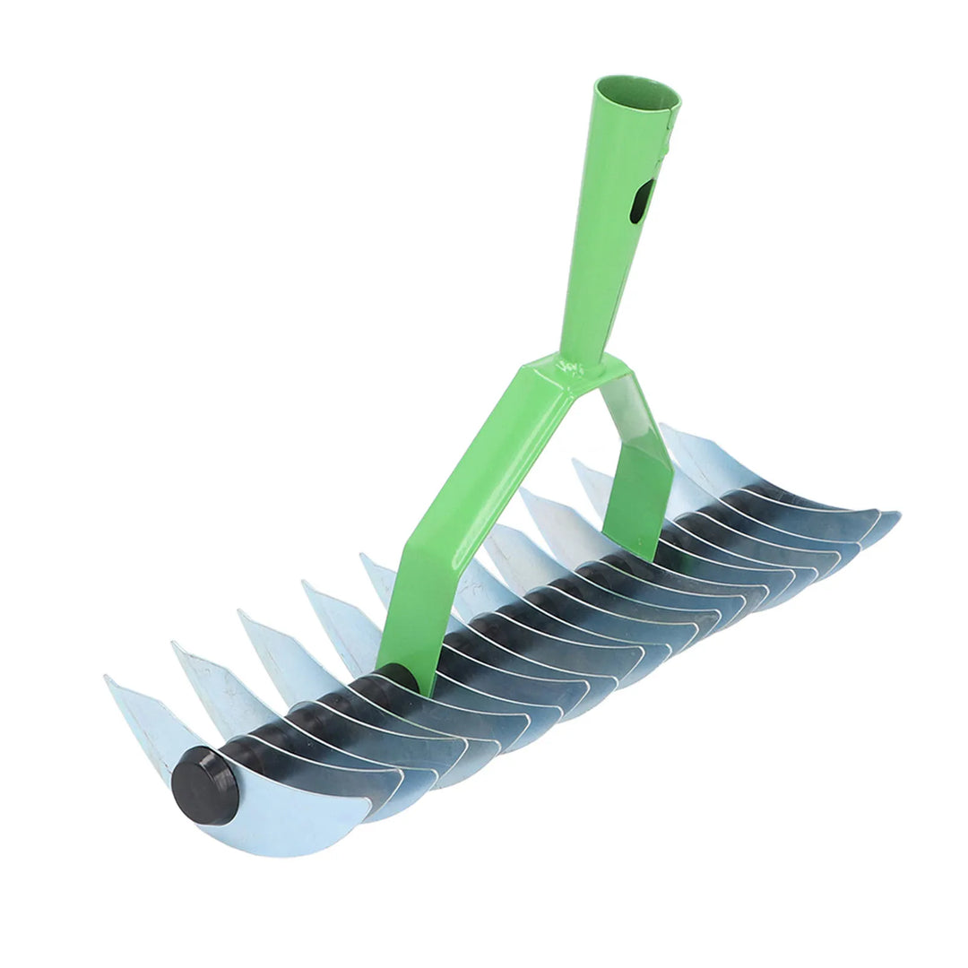 RasenPro Tête de râteau | Scarificateur en acier inoxydable | Dents courbées | Pour mousse, feuilles et entretien du sol