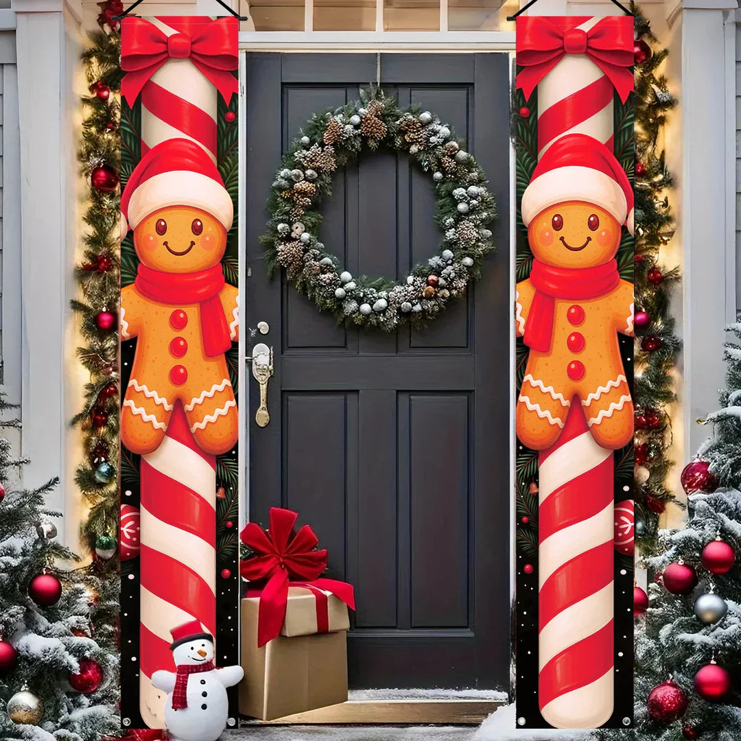 Bannière de porte de Noël | Écriture Joyeux Noël | Décoration suspendue pour la maison | Décoration de porte festive 2025/2026