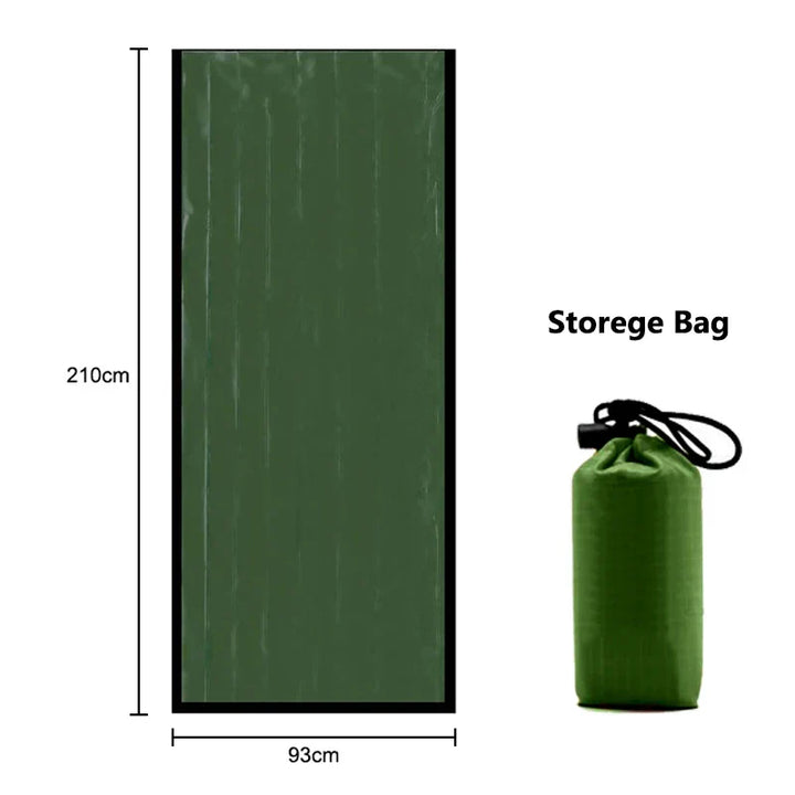 ThermoSafe Bivy | Sac de couchage d'urgence | Imperméable & Réfléchissant à la chaleur | Ultra léger pour le camping et les interventions de secours