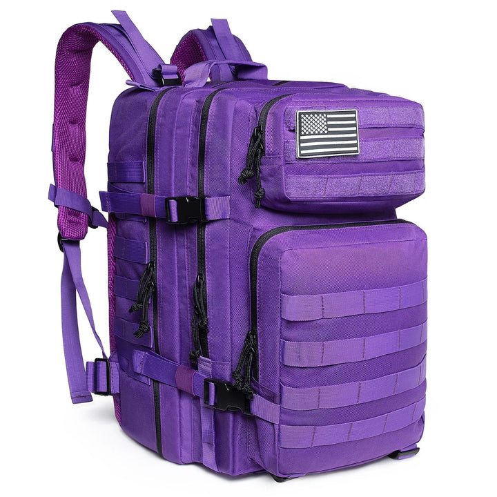 TACTICO45 45 L Sac à Dos d'Outdoor | Système Molle | Capacité de 3 Jours | Robuste & Multifonctionnel – Noir/Kaki/Olive